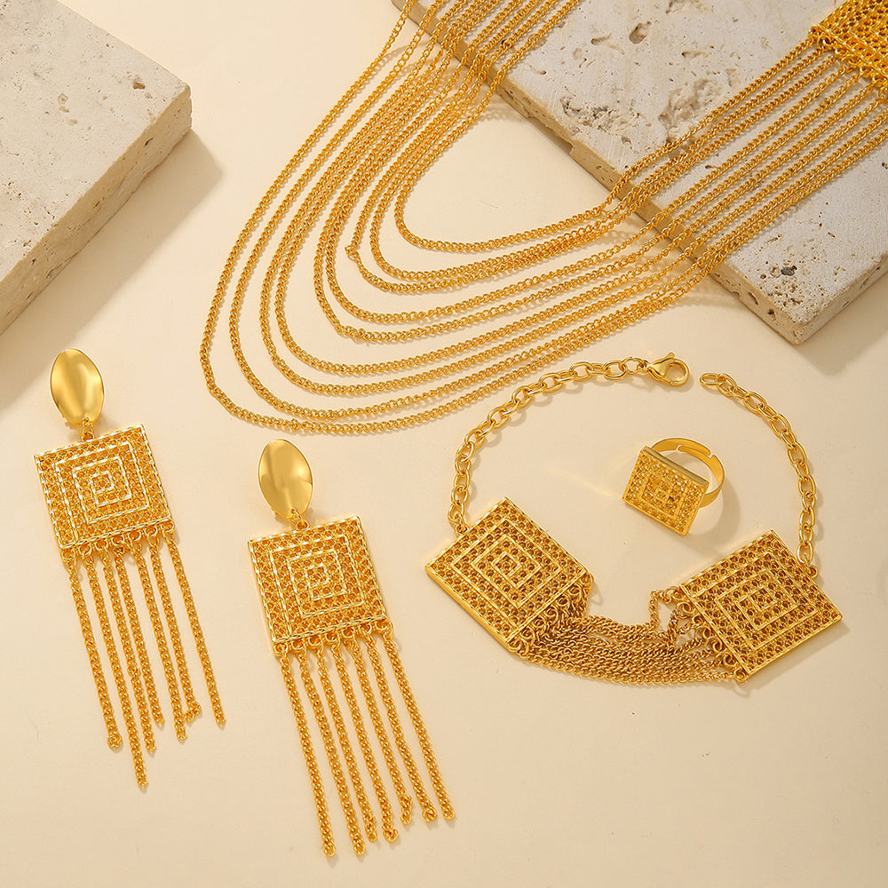 Exklusives 5-teiliges Luxus-Schmuckset - 18k Vergoldung Haute Couture