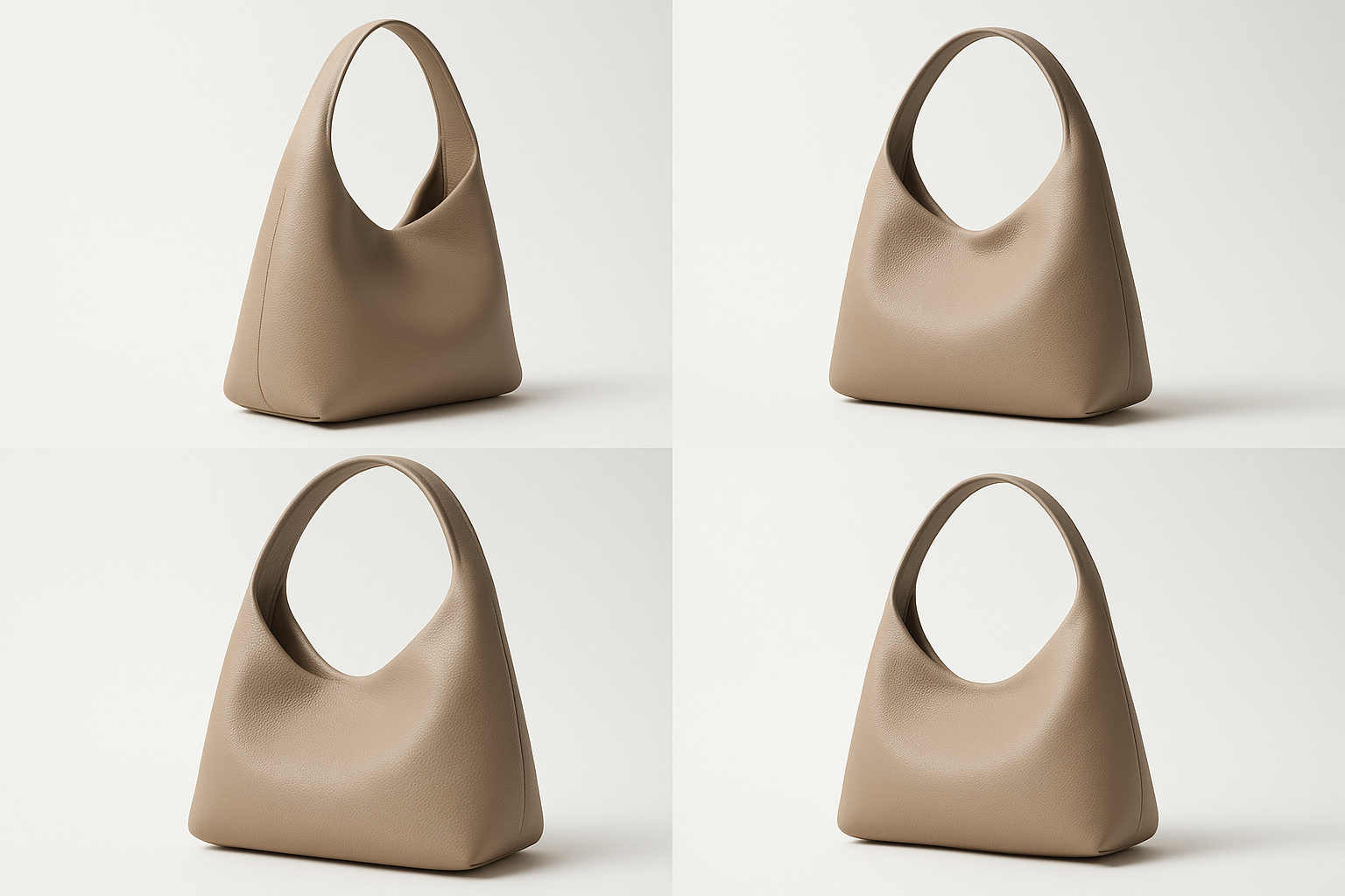 Elegant hobo handbag product shot