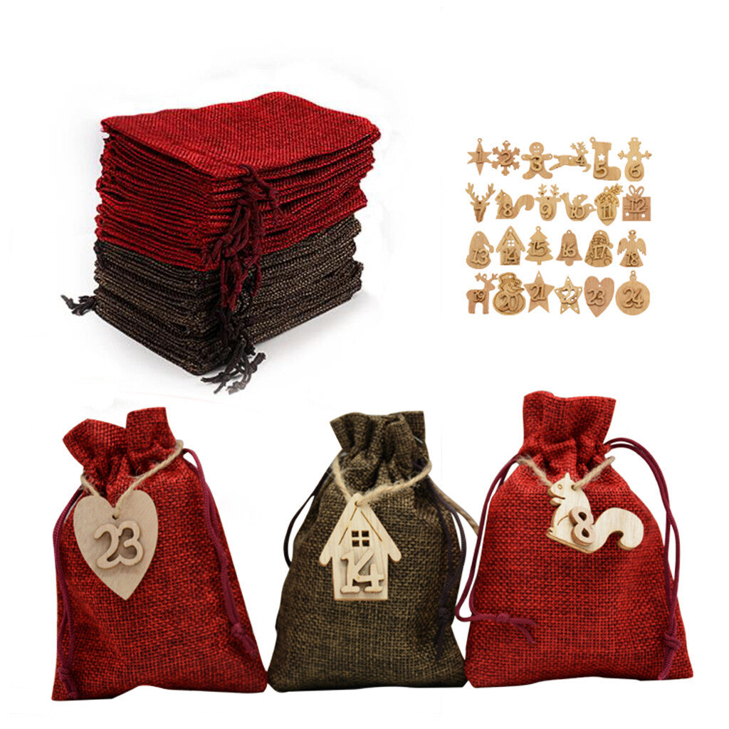 Premium Weihnachts-Adventskalender Set - 24 festliche DIY Geschenktüten