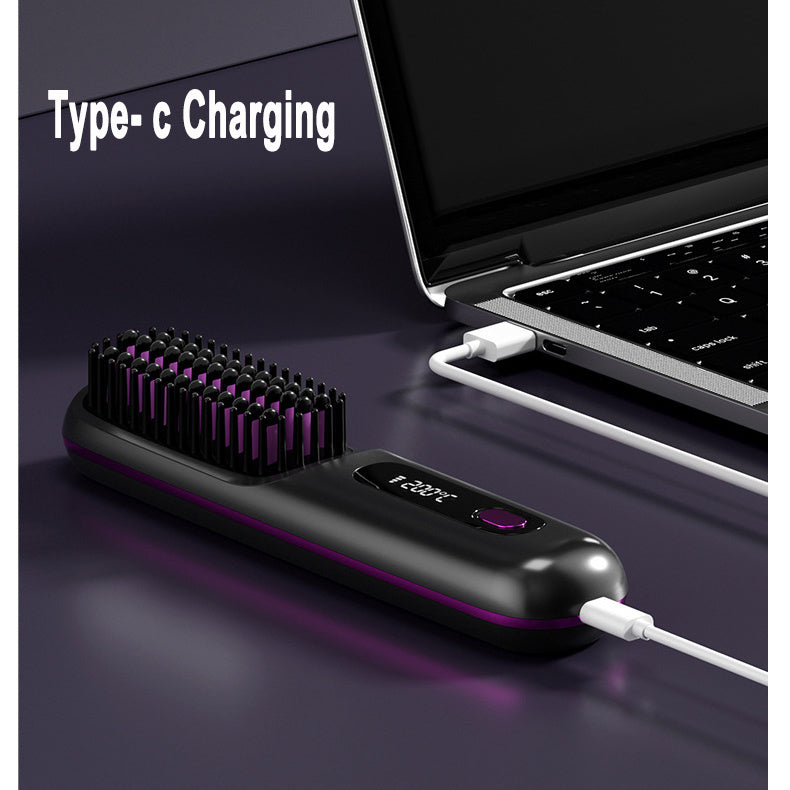 Premium Kabellose Glättungsbürste - 2-in-1 Wireless Hair Straightener
