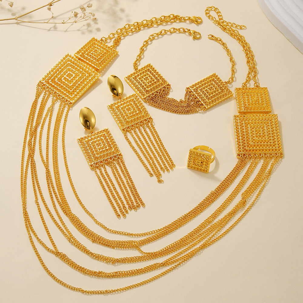 Exklusives 5-teiliges Luxus-Schmuckset - 18k Vergoldung Haute Couture
