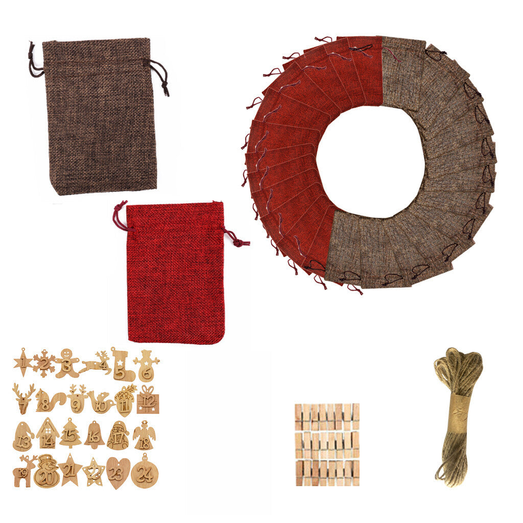 Premium Weihnachts-Adventskalender Set - 24 festliche DIY Geschenktüten