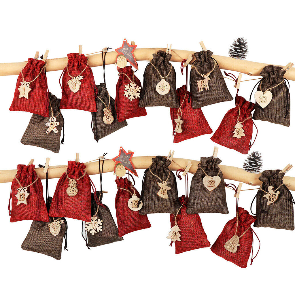 Premium Weihnachts-Adventskalender Set - 24 festliche DIY Geschenktüten