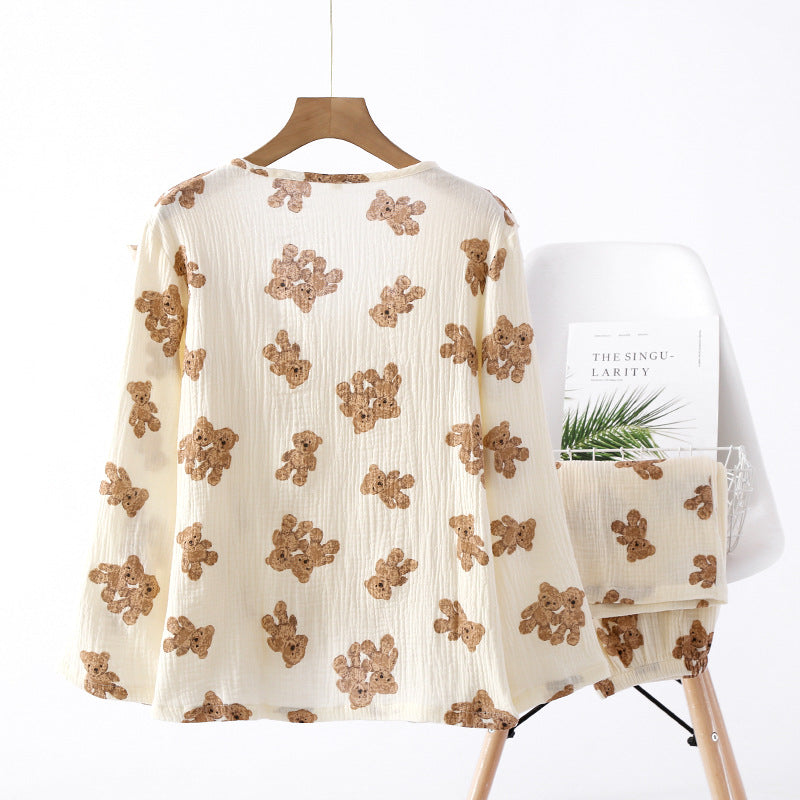 Süßer Bären-Pyjama - Bowknot Bear Summer Sleepwear Set