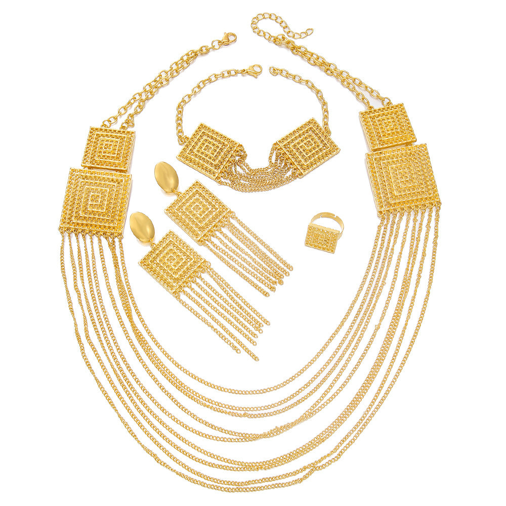 Exklusives 5-teiliges Luxus-Schmuckset - 18k Vergoldung Haute Couture