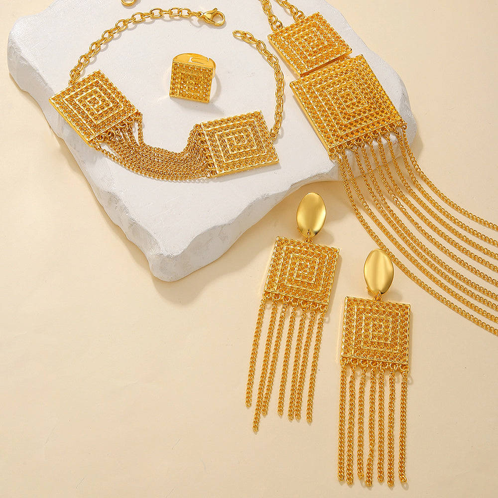 Exklusives 5-teiliges Luxus-Schmuckset - 18k Vergoldung Haute Couture