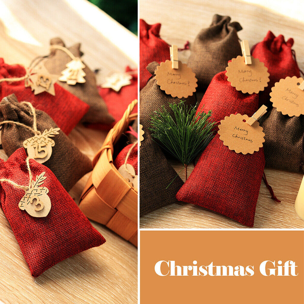 Premium Weihnachts-Adventskalender Set - 24 festliche DIY Geschenktüten