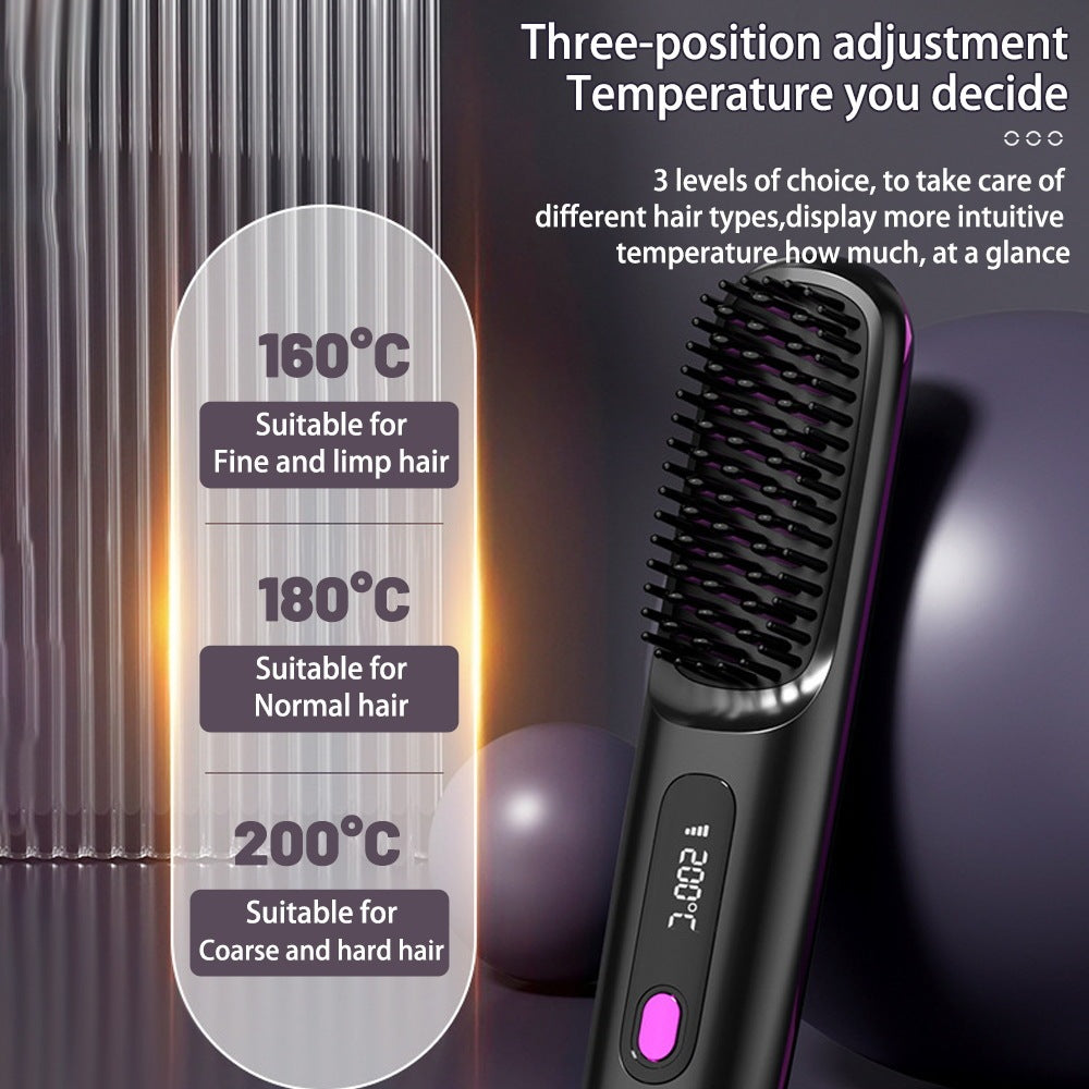 Premium Kabellose Glättungsbürste - 2-in-1 Wireless Hair Straightener