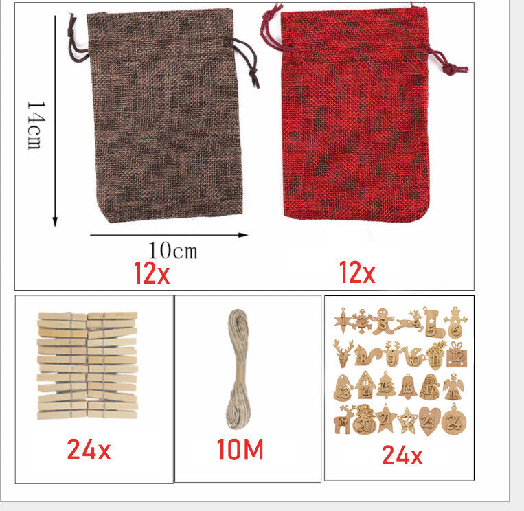Premium Weihnachts-Adventskalender Set - 24 festliche DIY Geschenktüten