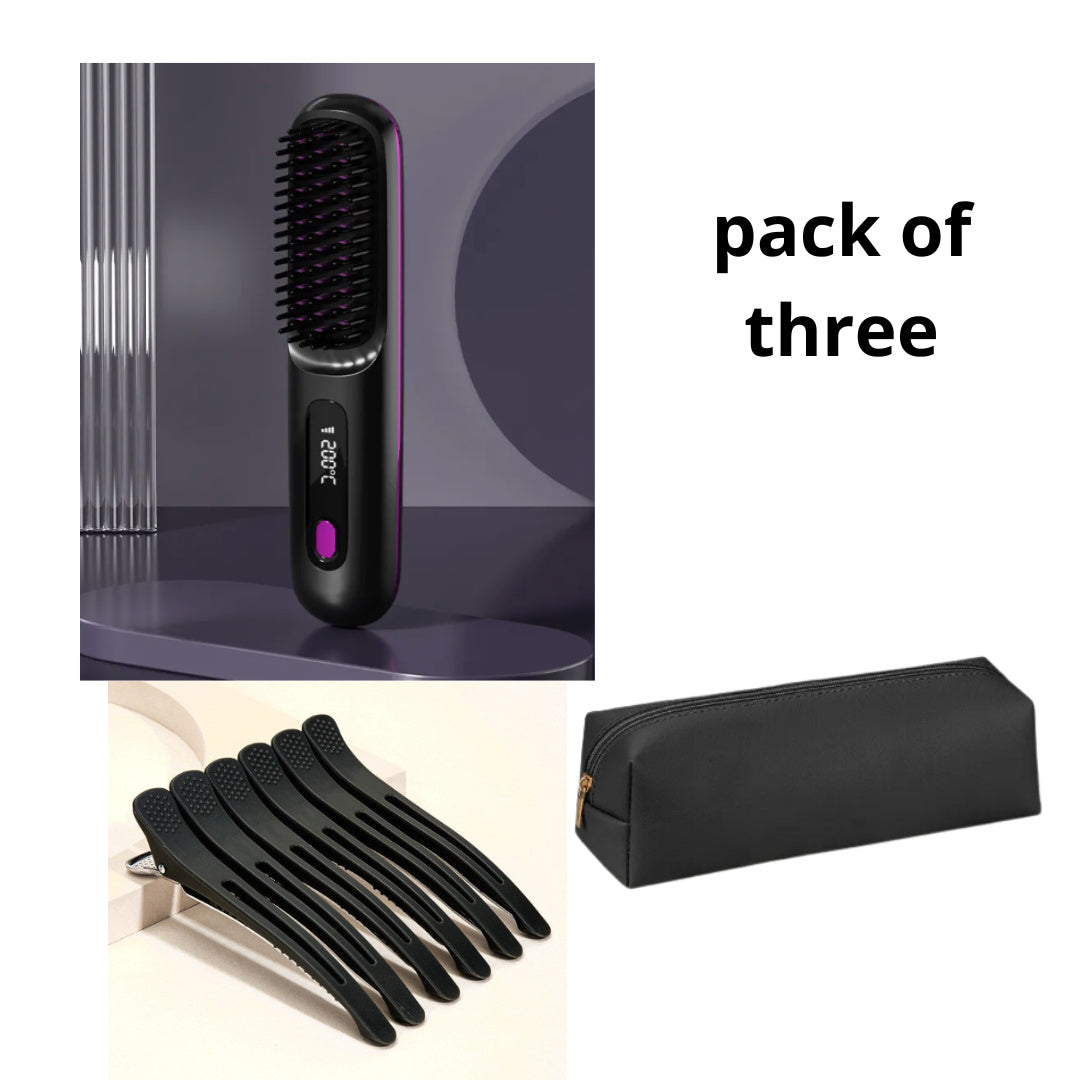 Premium Kabellose Glättungsbürste - 2-in-1 Wireless Hair Straightener