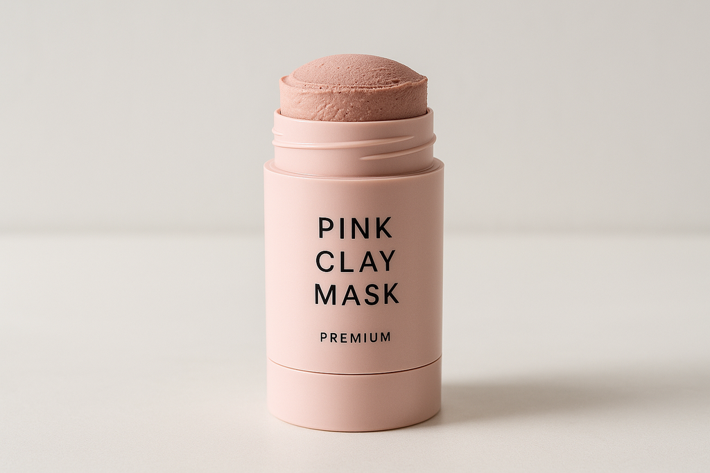 Professional pink clay mask product photo